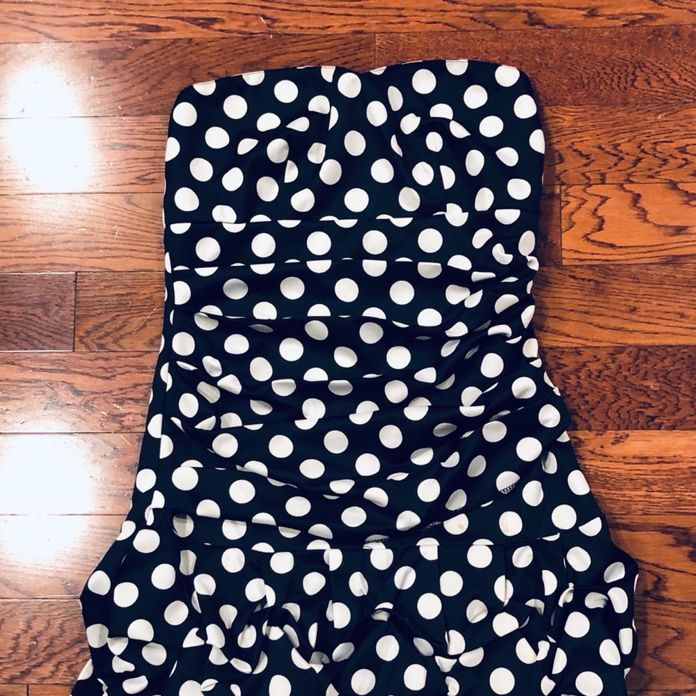 Black/white polka dot short dress